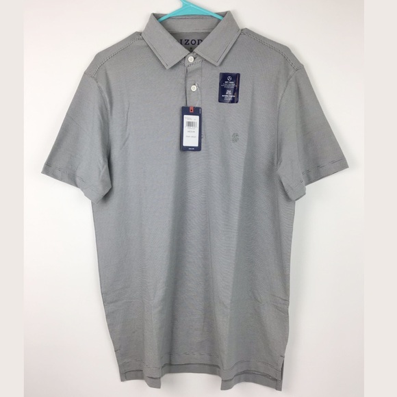 IZOD Men’s Micro Stripe Polo Shirt Medium - Picture 3 of 11
